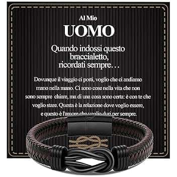 VGWON Bracciale Uomo Regali Per Lui Idee Regalo Fidanzato Compleanno Amore Regalo Per Lui Regalo Marito Idee Regalo Uomo Regalo Anniversario San Valentino Natale Per Lui Regalo Anniversario Matrimonio