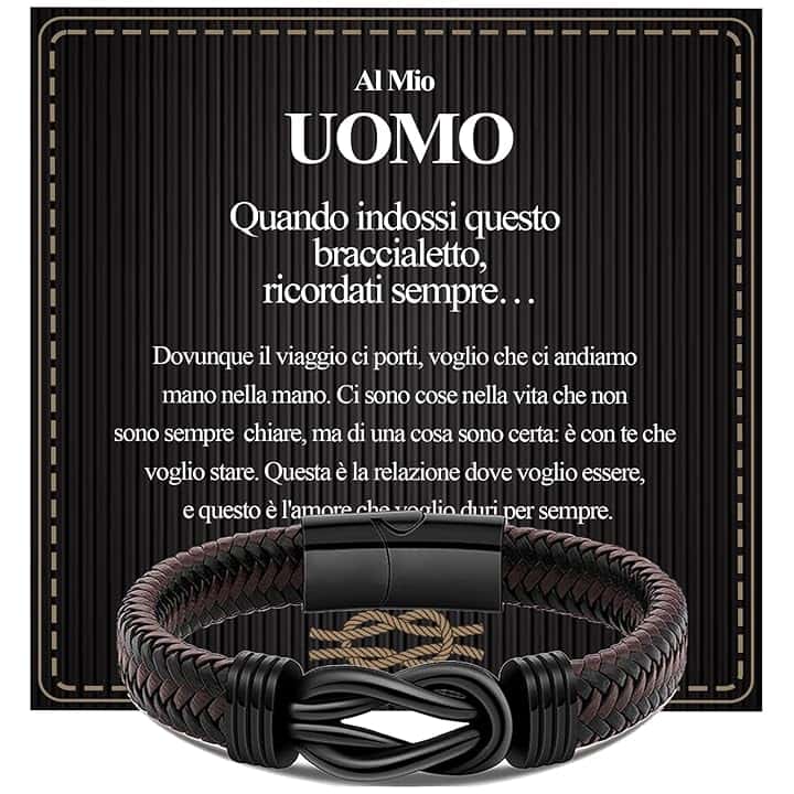 VGWON Bracciale Uomo Regali Per Lui Idee Regalo Fidanzato Compleanno Amore Regalo Per Lui Regalo Marito Idee Regalo Uomo Regalo Anniversario San Valentino Natale Per Lui Regalo Anniversario Matrimonio