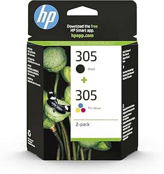 HP 305 Nero e Tricromia, 6ZD17AE, Confezione da 2 Cartucce Originali, Compatibili con Stampanti HP DeskJet serie 2700, 4100, HP Envy serie 6020, 6030, 6420, 6430 ECOLOGO