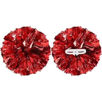 Pompon da cheerleader metallizzati, con anelli per manico, adatti per lo spirito di squadra, sport, danza, tifo