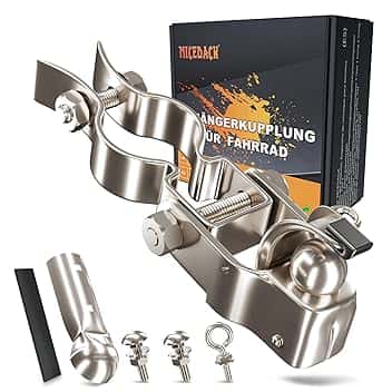NICEDACK Gancio per Rimorchio Bici, Gancio di Traino per Rimorchio Bici, Attacco Rimorchio Bicicletta, Gancio Carrello Bici, Sistema di Traino Bici Compatible con I Comuni Reggisella per Riciclette