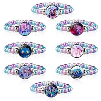 TCRZHHRX Set di 8 Braccialetti Colorati K-p0p Dem0n Hun/ters - con i Personaggi Zo/ey, Ru/mi, Mi/ra - Bracciali con Perline Sovrapponibili - Regalo di Tendenza per Bambini e Adolescenti