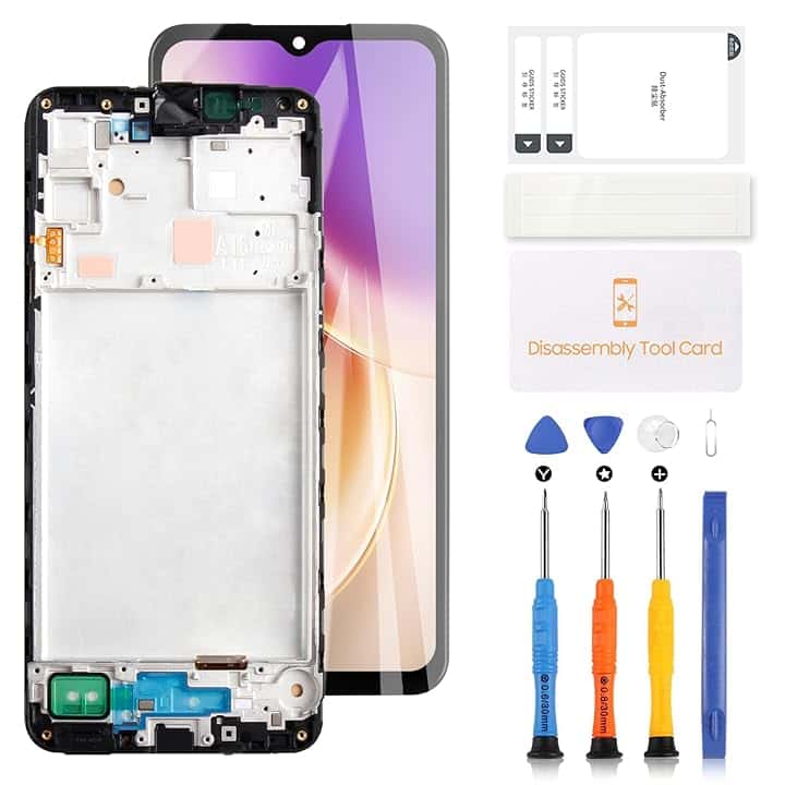 LADYSON Schermo LCD TFT per Samsung Galayx A16 4G A165 SM-A165F A165M Display LCD Touch Screen Digitizer Full Glass Assemblaggio Riparazione con Strumenti (Nero con Telaio, Non A16 5G A166)
