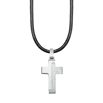 s.Oliver sOliver Collana per bambini con ciondolo in acciaio inox/pelle, motivo a catena, disponibile in confezione regalo per gioielli