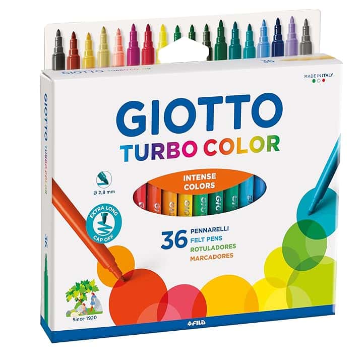 GIOTTO TURBO MAXI PUNTA 2,8MM PENNARELLI, 36 PEZZI