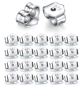 Yzmmxz 20 Pezzi Farfalline Per Orecchini Argento 925, Farfalline Per Orecchini, Chiusura Orecchini, Orecchini Farfalla