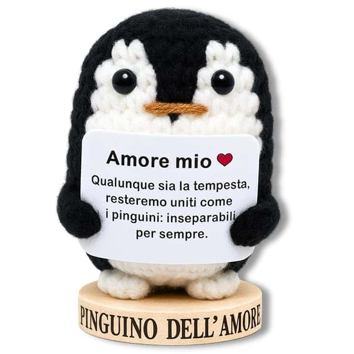 Pinguino Peluche dell’Amore – Regalo Romantico per Fidanzato o Fidanzata, Idea Regalo Anniversario, Mesiversario o Matrimonio – Regalo di Coppia San Valentino “Amore Mio” (Pinguino dell’Amore)
