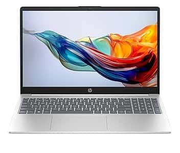 HP Laptop 15-fc0021sl, PC Portatile 15", Display FHD, Notebook, (AMD Ryzen 7 7730U, RAM 16GB, SSD 1TB, Windows 11), Computer Portatile, Uso quotidiano, Tastiera Italiana, QWERTY, Argento