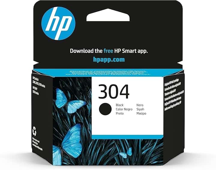 HP 304 Nero, N9K06AE, Cartuccia Originale da 120 Pagine, Compatibile con Stampanti DeskJet 2620, 2630, 3720, 3730, 3750, 3760, Envy 5010, 5020, 5030 ECOLOGO