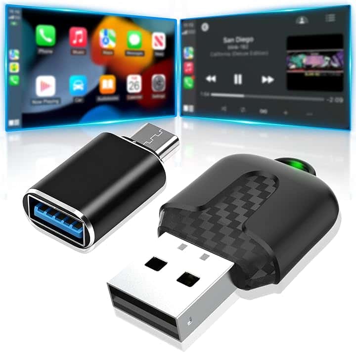 Adaptador CarPlay Wireless Adapter,2025 Upgrade Plug and Play La nueva versión es rápida y estable,Adattatore Compatibile con poi e iOS 10+ e Auto con CarPlay