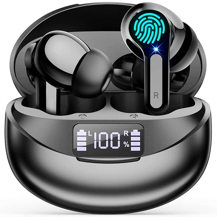 Cuffie Bluetooth, Auricolari Bluetooth 5.3 Wireless, 5-7 h per tre volte Cuffiette Hi-Fi Senza Fili, Auricolare USB C CVC Cancellazione Rumore Senza Filo for iOS Galaxy Xiaomi OPPO Android