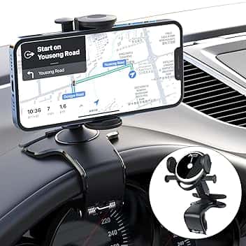 Porta Cellulare da Auto,360 Gradi di Rotazione Supporto Cellulare Auto,Universale Porta Cellulare Auto con Clip a Molla, Supporto Telefono Auto Compatibile con TUTTI I TELEFONI(NEW BLACK)