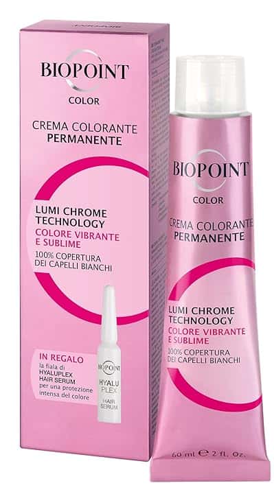 Biopoint Color - Crema Colorante Permanente con Fiala Hyaluplex Serum, Tinta per Capelli con Acido Ialuronico, Nutre, Idrata e Dona un Colore Brillante e Intenso, 60 ml