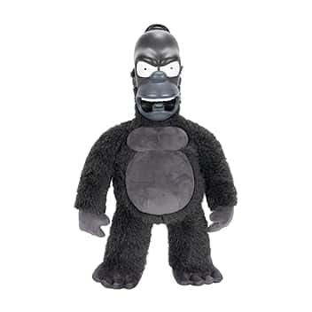 Peluche da collezione di Re Homer dei Simpson, prodotto da Jakks Pacific, con licenza ufficiale, alto 40 cm, ispirato all'episodio "La casa sull'albero dell'orrore"