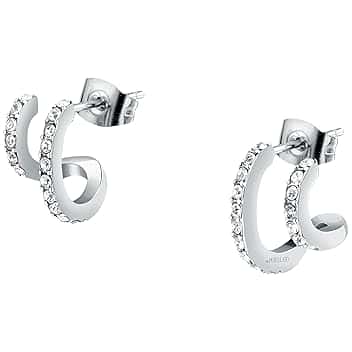 Morellato Orecchini da donna in acciaio, cristalli, collezione CREOLE, regalo per la mamma - SAUP16