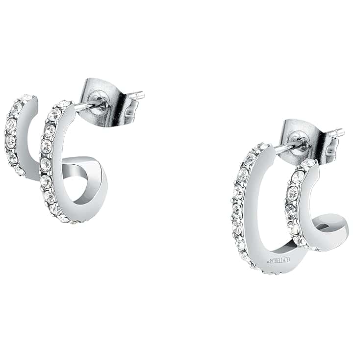 Morellato Orecchini da donna in acciaio, cristalli, collezione CREOLE, regalo per la mamma - SAUP16