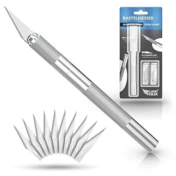 Klangfeiler® Cutter di precisione - 10 lames - cutter bisturi carta per modellismo taglierino - lame di ricambio