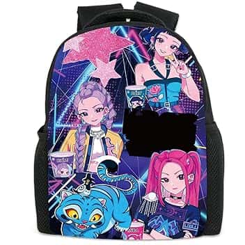 Demon Hunters - Zaino per la scuola per bambini, 33 x 24 x 14,5 cm, stile carino, stella, Di medie dimensioni, moderno
