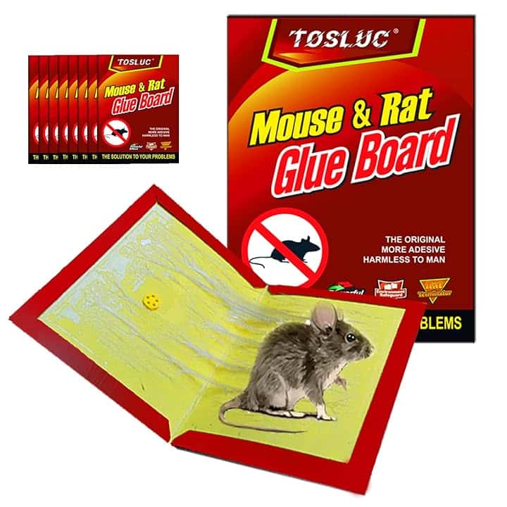 La Più Potente Trappola per Topi Grandi, Piccoli, 8 Trappole con Colla Topicida Super Adesiva, più Forte, Cattura da Interno ed Esterno, Professionale Non Elettrica anche per Ratti