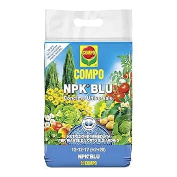 COMPO NPK BLU, Concime Universale Granulare per Orto e Giardino, Pronto Effetto, 4 kg