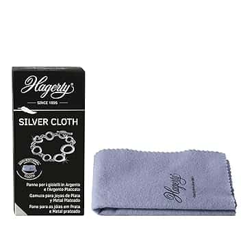 Hagerty Silver Cloth Panno detergente per gioielli 36x30cm I Panno in cotone impregnato I Panno efficace per argento con antiossidante per la pulizia di gioielli d’argento, placcati argento