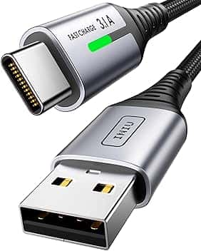 INIU Cavo USB Type-C, Cavo USB [2m] 3,1A QC 3,0 Tipo C Cavo Type C Rapida, Lega Intrecciato in Nylon Cavo USB Type C compatibili con iPhone 17 16 Pro Max, Samsung S25 24 Ultra, Xiaomi iPad ECC. ClimatePartner certified