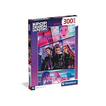 Clementoni - Puzzle per Bambini 300 Pezzi Super, per Bambini 9+ Anni, Illustrazione con Personaggi della Serie K-pop Demon Hunters, Idea Regalo, Made in Italy, 33,5x48,5 cm, 21760