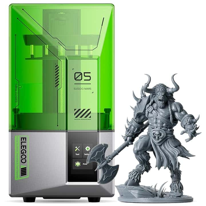 ELEGOO Mars 5 Stampante 3D Resina LCD 4K Mono, Livellamento Automatico, Stampante 3D Velocità a 70mm/h Dimensioni di Stampa 143,43x89,6x150mm³