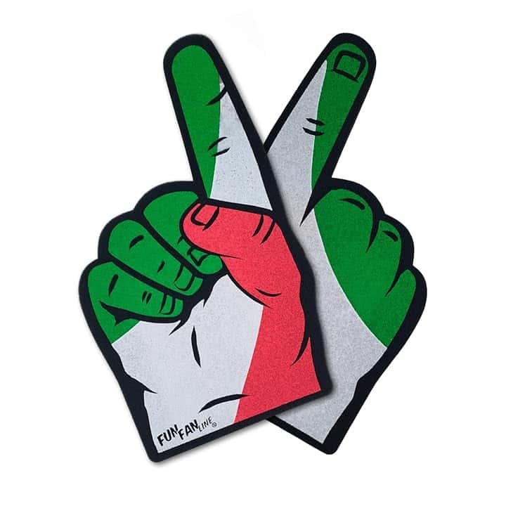 Set da 2 Mani in Schiuma con Dito Gigante Bandiera di [Paese] | Accessorio per Tifo Sportivo, Feste e Celebrazioni | Perfetto per Partite e Tifosi