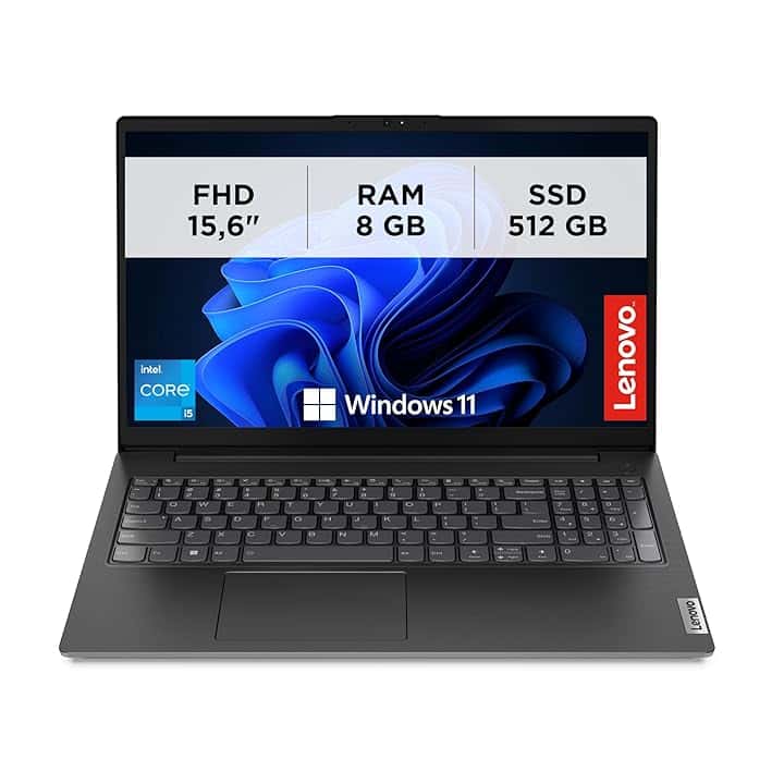 Lenovo - Notebook 15.6 Pollici V15 G4 IRU, Pc Portatile Professionale Windows 11 Pro, Intel Core I5-13420H, Ram 8GB DDR4, 512GB SSD NVMe - Laptop Grafica Intel UHD, Computer Audio Dolby, Schermo FHD