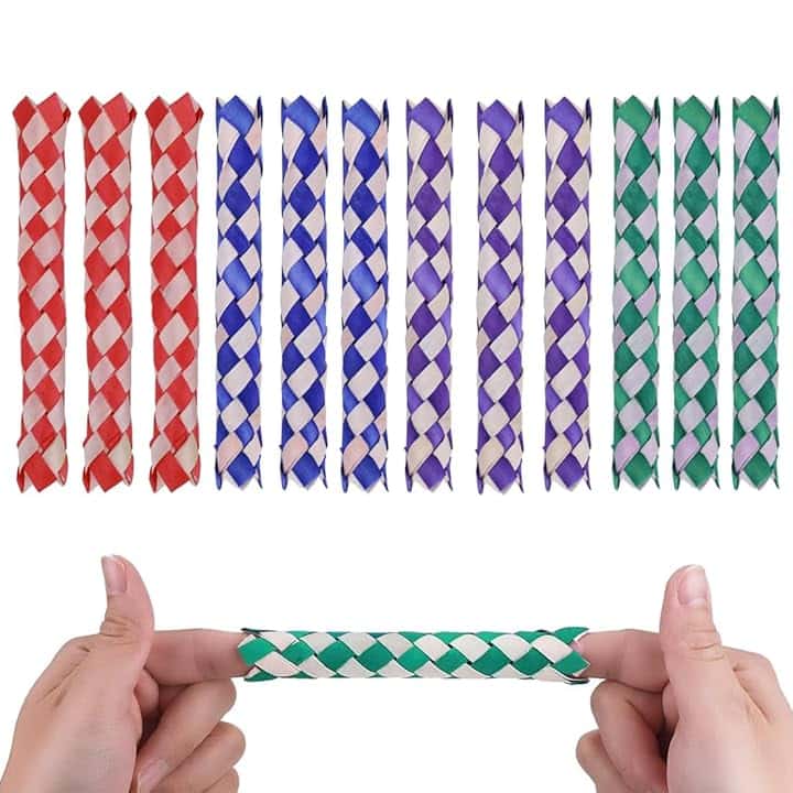Colori Assortiti per Feste di Compleanno 12 Pezzi Chinese Finger Traps di Legno Cattura delle Dita per Bomboniere e Forniture