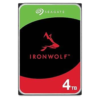 Seagate IronWolf 4TB, Unità disco interna, per NAS RAID, NAS, 3.5", SATA 6 GB/s, 7200 RPM, FFP, Data Rescue Service (ST4000VNZ06)