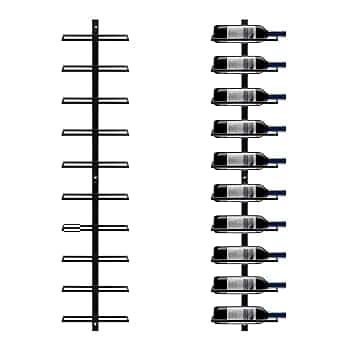 Yaheetech Portabottiglie da Parete per 10 Bottiglie Porta Bottiglie di Vino in Metallo 126 cm Scaffale Vini Supporto Bottiglie Cucina Bar
