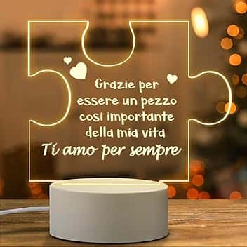Idee Regalo Donna Uomo Natale, Lampada Regali Anniversario San Valentino per Lui Lei, Luce Notturna Amore Romantico Regalo Compleanno per Fidanzata Fidanzato Marito Moglie Coppia Sorella Amica