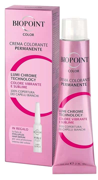 Biopoint Color - Crema Colorante Permanente con Fiala Hyaluplex Serum, Tinta per Capelli con Acido Ialuronico, Nutre, Idrata e Dona un Colore Brillante e Intenso, 60 ml