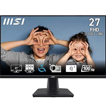 MSI PRO MP275 Monitor 27" FHD - Pannello IPS (1920 x 1080), 100 Hz, Schermo Eye-Friendly, Altoparlanti Integrati, Inclinabile - HDMI 1.4b, D-Sub (VGA).