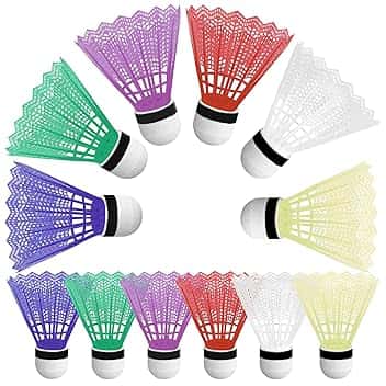 12 volani in plastica Colorati, Accessori per l'allenamento del Badminton, volani per Allenamento e Competizione, stabilità e Robusto, Adatti per Giochi e intrattenimento Indoor e Outdoor
