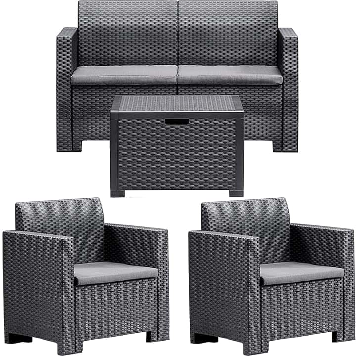 BICA 9067.4 Set Nebraska 2 Salottini, Antracite, 281 X 155 X 79 Cm