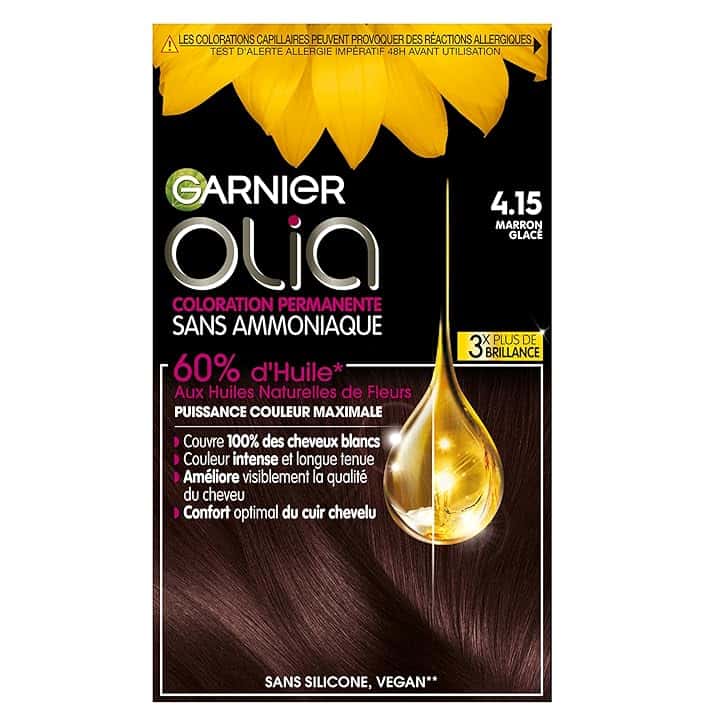 Garnier Olia - Colorazione permanente all'olio senza ammoniaca, colore: castano