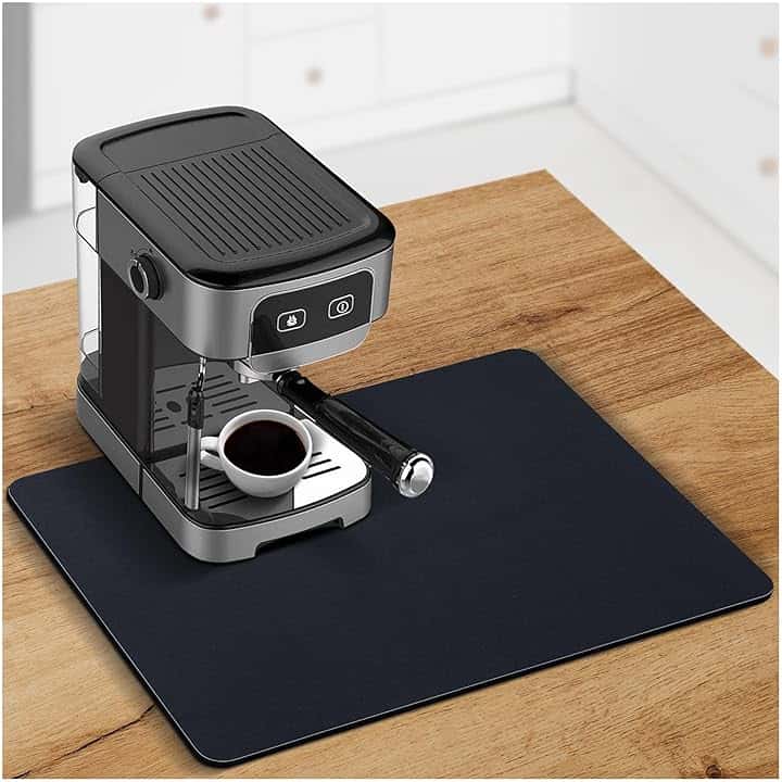 Creative Corner Tappetino Macchina Caffe 30x40 Nero, Tappetino Scolapiatti Assorbente Cucina, Tappeto Macchina Caffe