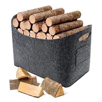 Borsa in feltro, Cesto per legna da ardere Extra Grande Cestino 53x40x30cm Borsa Pieghevole Portalegna Cesto Stoccaggio Organizer per la Spesa Giornali Giocattoli Articoli