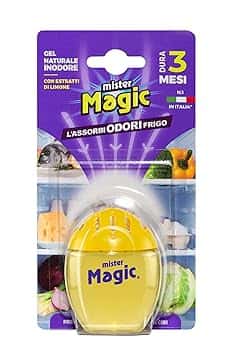 Mister Magic Assorbiodori Frigo, Gel Naturale Inodore con Estratti di Limone, Elimina i cattivi Odori di Cibo, Dura fino a 3 mesi, Accessori Cucina (Confezione da 1 Unità)