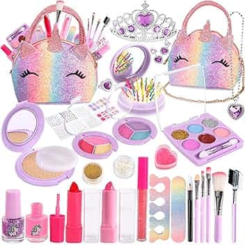 Trucchi Bambina Set, Unicorno Set trucco per bambini 36Pezzi, Sicuro e Lavabile Set Trucchi Bambina, Set da Trucco per Bambine Regali di Compleanno di Natale per Ragazze 4 5 6 7 8 9 10 Anni