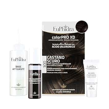 Euphidra - ColorPro XD 300, Castano Scuro, Colorazione Permanente con Acido Ialuronico, Idrata in Profondità, per un Risultato Professionale