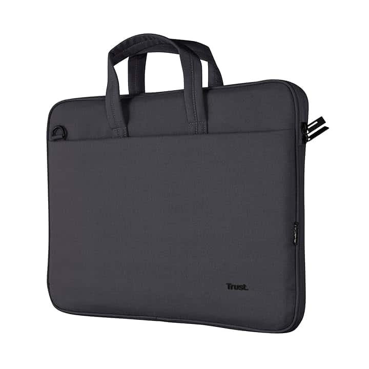 Trust Bologna Slim Eco Borsa per Laptop fino a 16", Borsa per Laptop Sostenibile in Plastica Riciclata, con Tracolla, Custodia per Viaggio, Lavoro, Ufficio, Scuola Global Recycled Standard