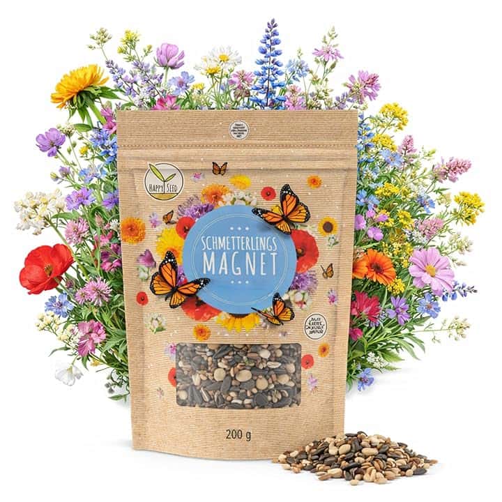 200g Semi di prato di farfalla per un prato di fiori colorati - ricco di nettare mix di semi di fiori selvatici per le farfalle