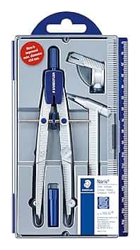 Staedtler Noris Club 550 01 - Set compasso con vite centrale Con prolunga/adattatore universale/scatola portacavi Aluminium