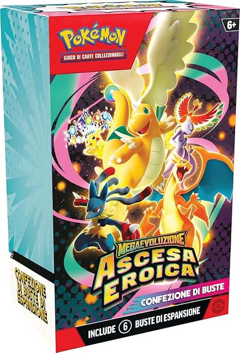 Pokémon: confezione di buste dell’espansione Megaevoluzione - Ascesa Eroica del GCC Pokémon (sei buste di espansione), Edizione in Italiano