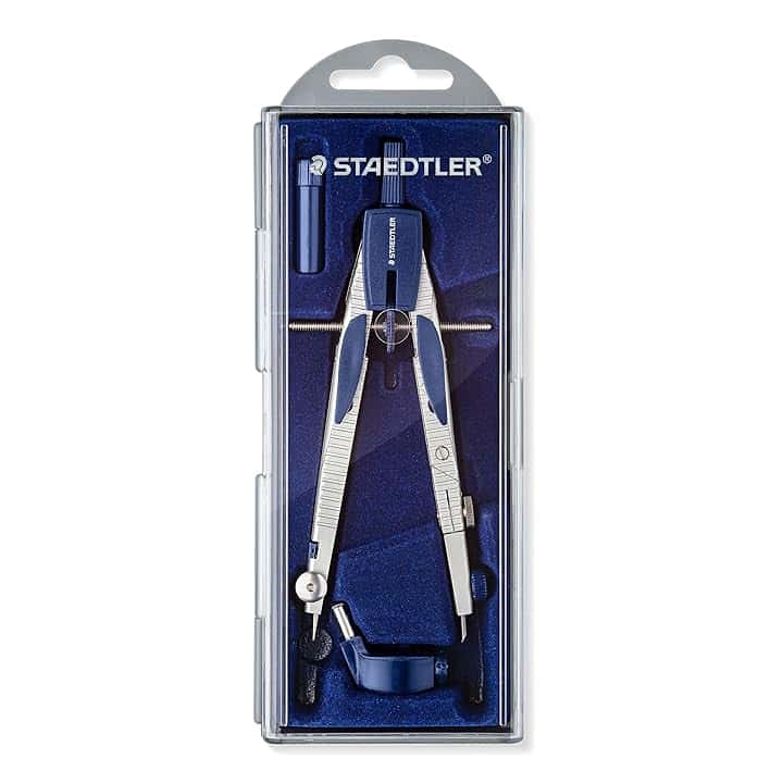 STAEDTLER compasso professionale leggero e regolabile, dotato di adattatore universale e mine di ricambio, ideale per il disegno tecnico, 553 01