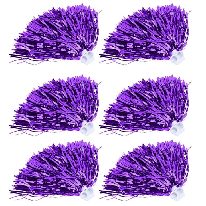 Cheerleading Poms, 6 pz Cheerleading Anello Pom Pomp per Feste Sportive(Viola)